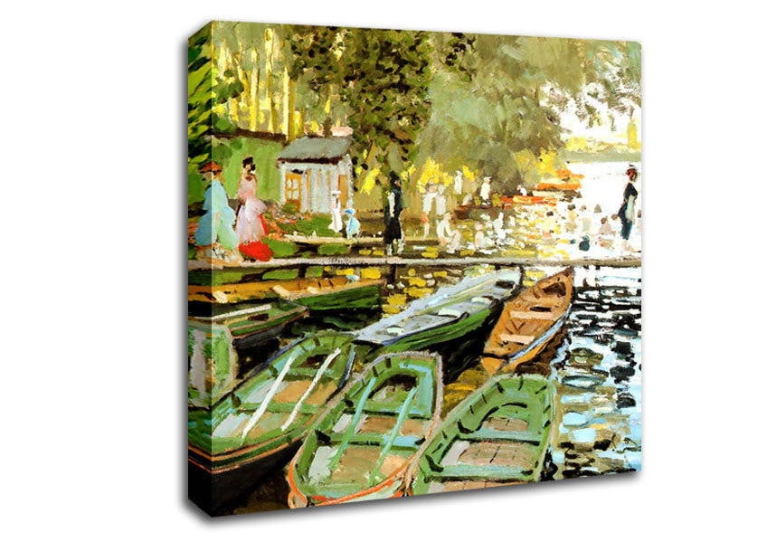 Monet Les Bain De La Grenouillere Canvas Wall Art