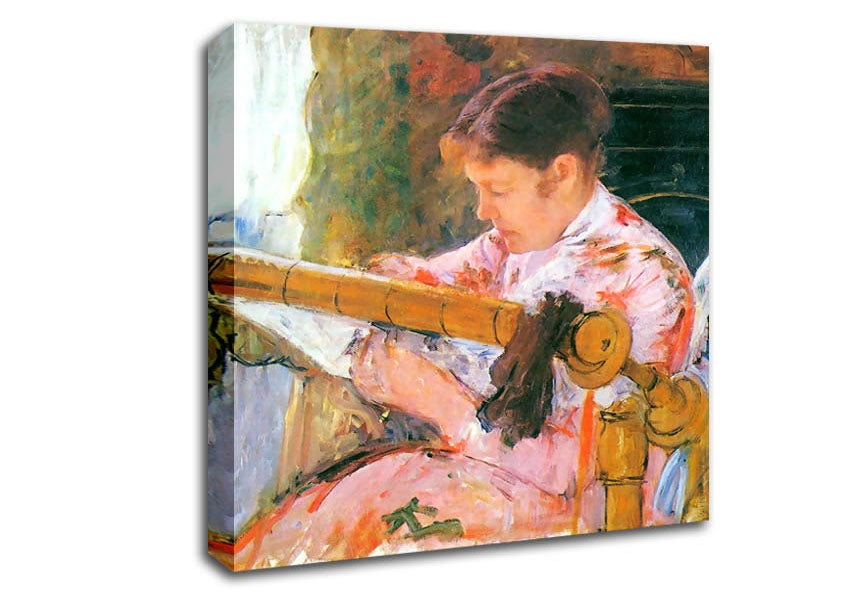 Mary Cassatt Lydia At The Cord Framework Canvas Wall Art