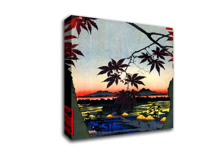 Hiroshige Maple Trees At Mama Canvas Wall Art