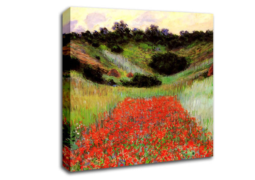 Monet Poppy Field Of Flowers In Giverny Canvas Wall Art