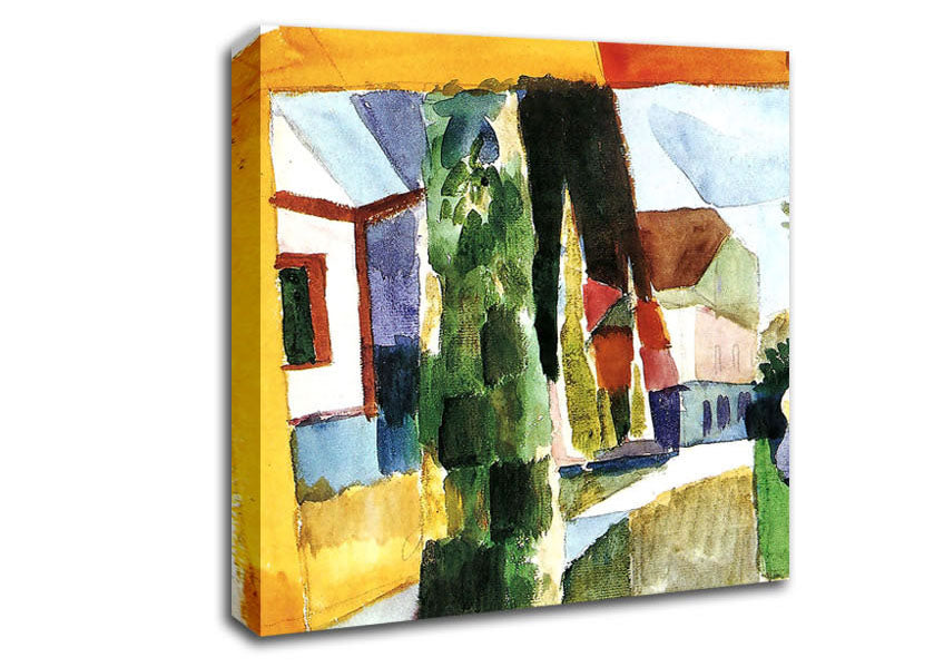 August Macke Our Garden On The Lake 5 Canvas Wall Art