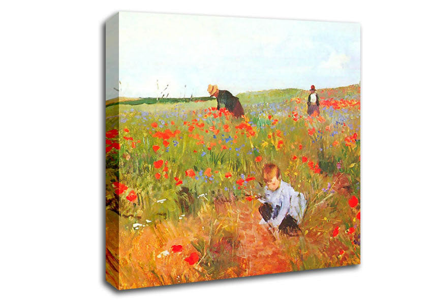 Cassatt Poppy In The Field Canvas Wall Art