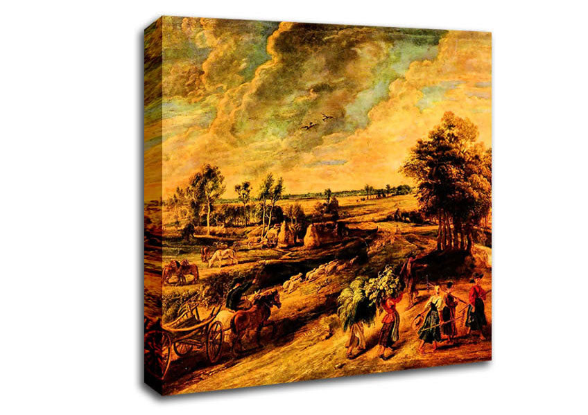 Rubens Return Of The Farmers From The Field Canvas Wall Art