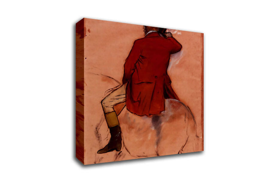 Degas Rider With Red Jacket Canvas Wall Art