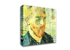 Van Gogh Self Portrait With Background Of Japanese Woodblock Canvas Wall Art
