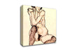 Schiele Sitting Female Nude Canvas Wall Art