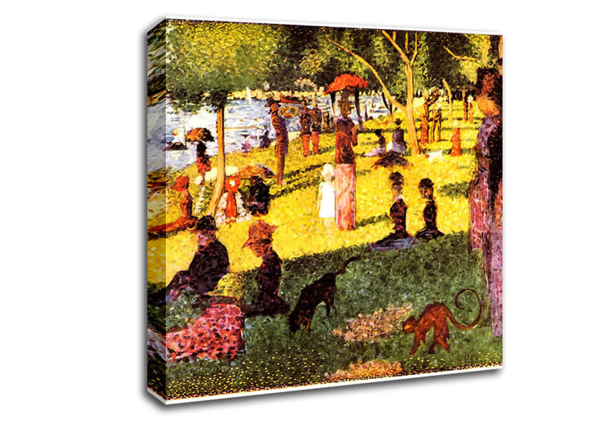 Seurat Sketch Of People Canvas Wall Art