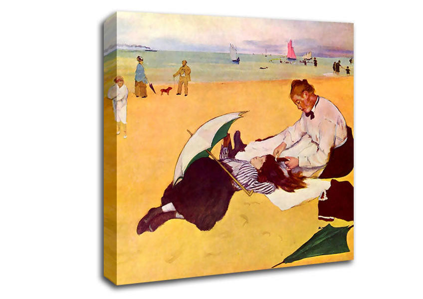 Degas Small Girls On The Beach Canvas Wall Art