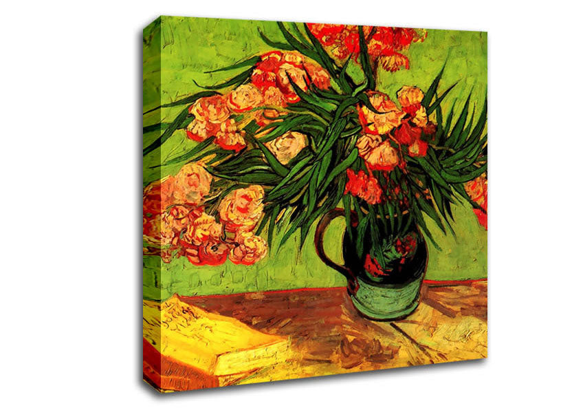 Van Gogh Still Life Vase With Oleanders And Books Canvas Wall Art
