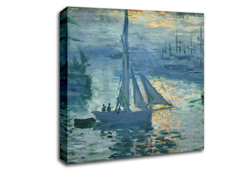 Monet Sunrise At Sea 2 Canvas Wall Art