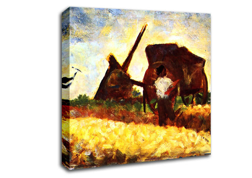 Seurat The Field Worker Canvas Wall Art