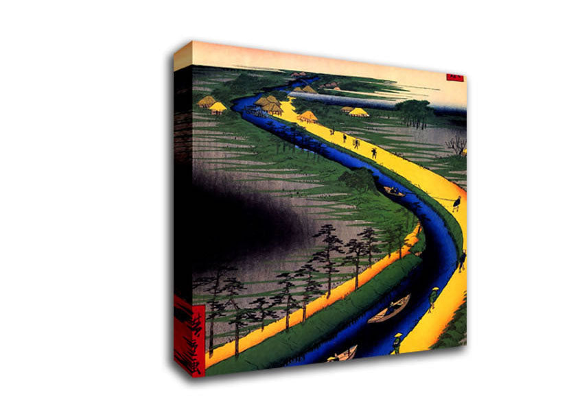 Hiroshige Towboats Along The Yotsugi Canvas Wall Art