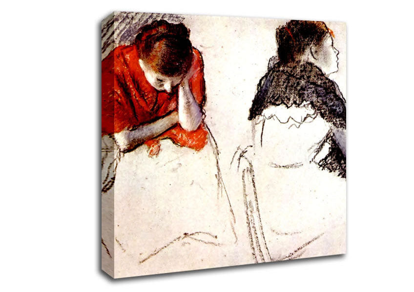 Degas Two Women Seated Canvas Wall Art