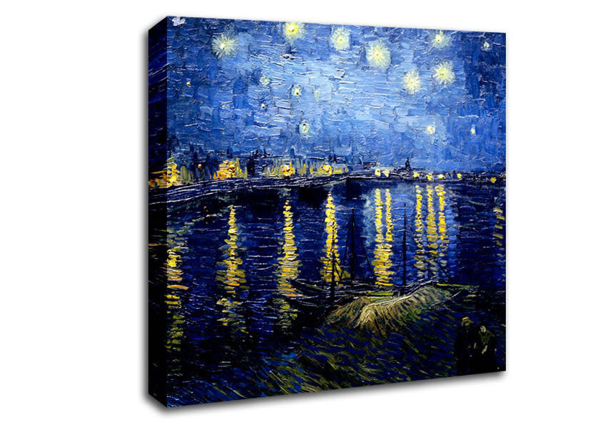 Van Gogh Starry Night Over The Rhone Blue Canvas Wall Art