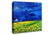 Van Gogh Wheat Field Under Clouded Sky Canvas Wall Art