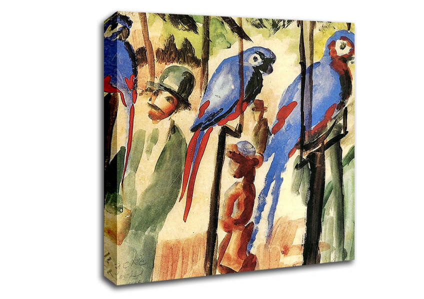 August Macke With The Parrots Canvas Wall Art