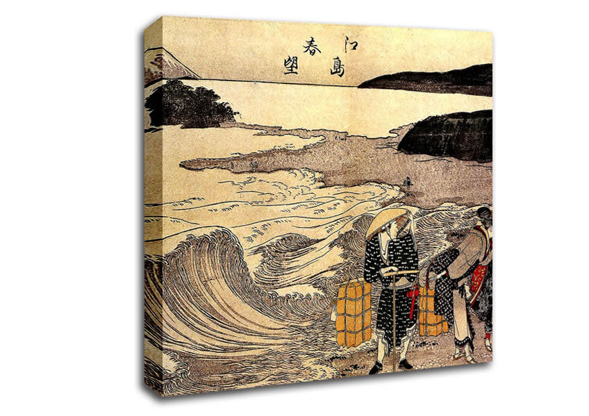 Hokusai Women On The Beach Of Enoshima Canvas Wall Art