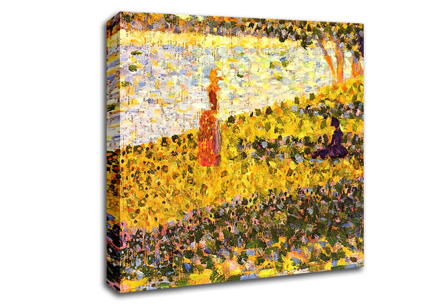 Seurat Women On The Shore Canvas Wall Art