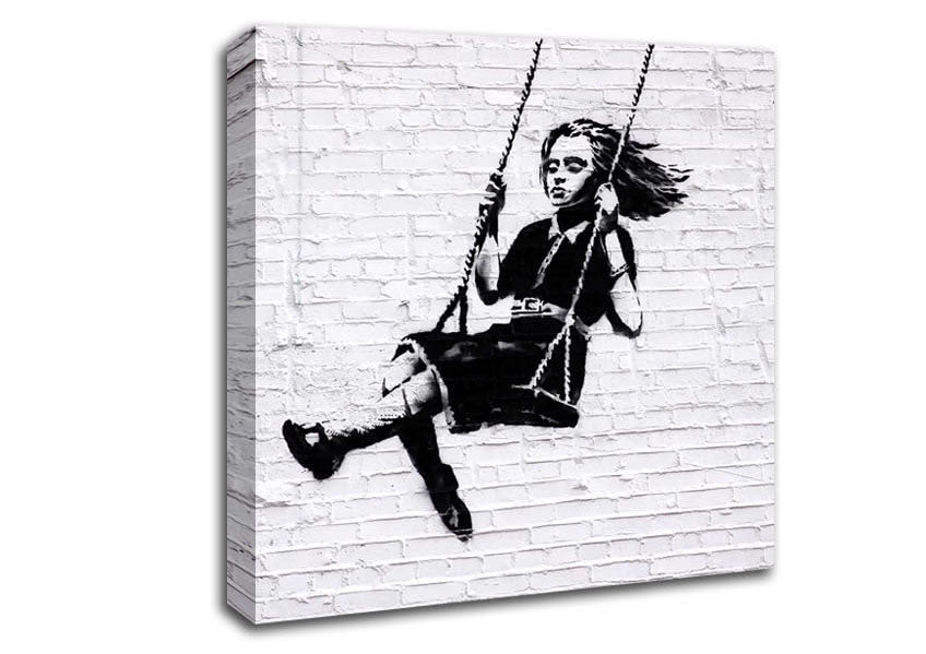 Girl On Swing Canvas Wall Art