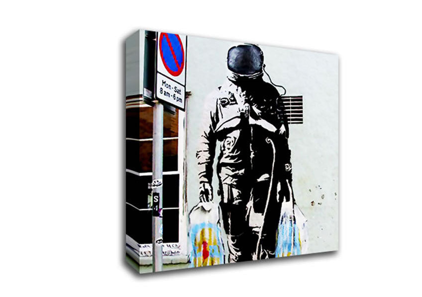 Shopping Bag Soldier Canvas Wall Art