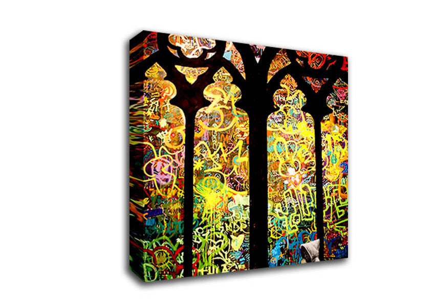 Stained Glass Graffiti Canvas Wall Art