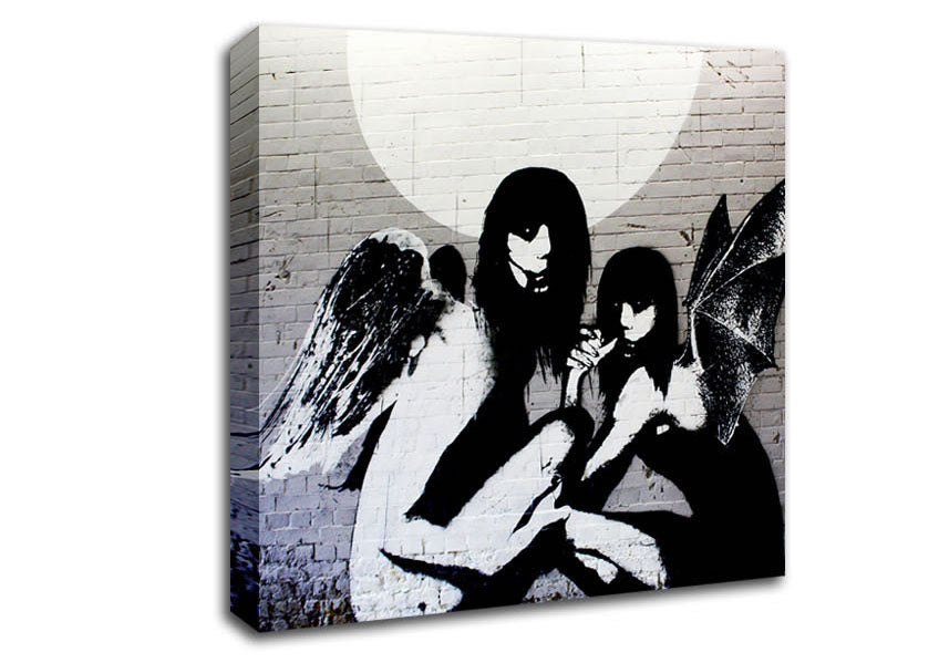 Angels In Moonlight Canvas Wall Art
