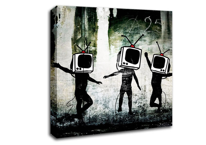 Banksy Tv Kids Canvas Wall Art