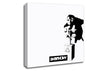 Monkey Detonator White Canvas Wall Art