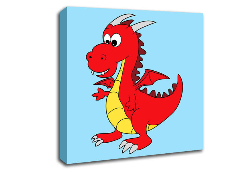 Big Dragon Baby Blue Canvas Wall Art