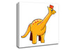 Big Herbivore Dinosaur Long Neck White Canvas Wall Art