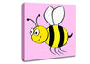 Buzzing Bee Pink Canvas Wall Art