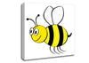 Buzzing Bee White Canvas Wall Art