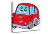 Car With Face Smokey White Canvas Wall Art