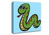 Cartoon Snake Baby Blue Canvas Wall Art