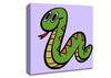 Cartoon Snake Lilac Canvas Wall Art