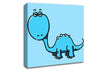 Dinosaur Not Impressed Baby Blue Canvas Wall Art