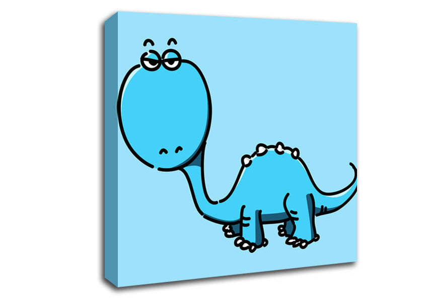 Dinosaur Not Impressed Baby Blue Canvas Wall Art