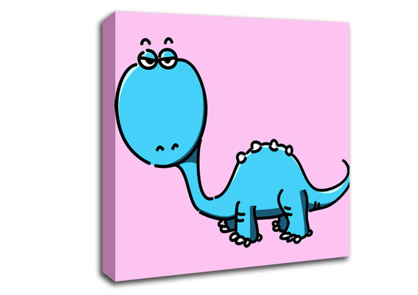 Dinosaur Not Impressed Pink Canvas Wall Art