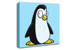 Funny Penguin Baby Blue Canvas Wall Art