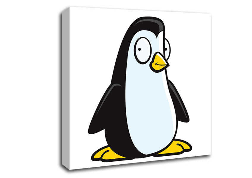Funny Penguin White Canvas Wall Art