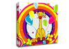 Giraffe Balloon Circles White Canvas Wall Art
