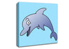 Happy Dolphin Baby Blue Canvas Wall Art