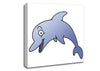 Happy Dolphin White Canvas Wall Art