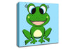 Happy Frog Ready To Leap Baby Blue Canvas Wall Art