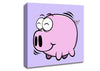 Happy Pig Smiling Lilac Canvas Wall Art