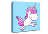 Leaping Unicorn Baby Blue Canvas Wall Art