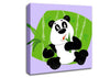 Panda Eating Bamboo Lilac Canvas Wall Art