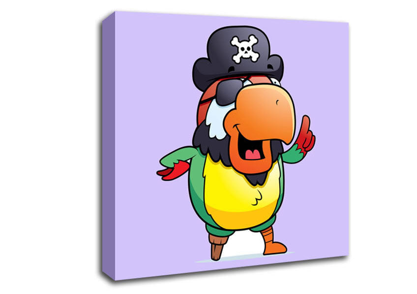 Pirate Parrot Eyepatch Lilac Canvas Wall Art