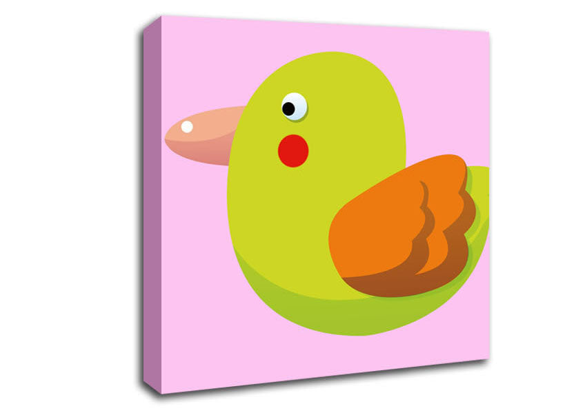 Red Spot Bird Pink Canvas Wall Art
