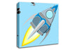 Rocket Ship Baby Blue Canvas Wall Art